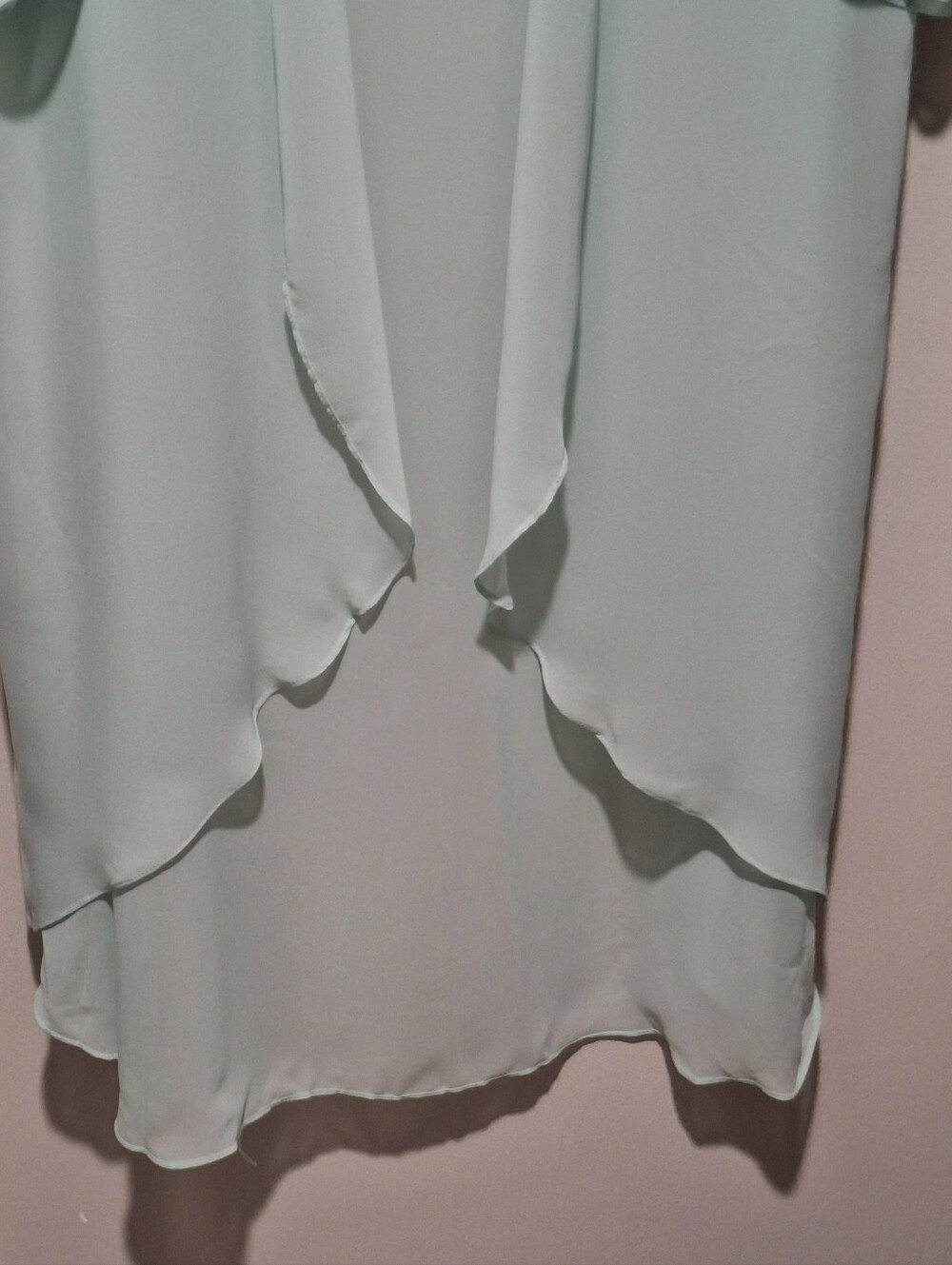 NWT TS Couture Chiffon Duster Open-Front Jacket in Light Mint/Seafoam Formal MOB - Picture 5 of 6
